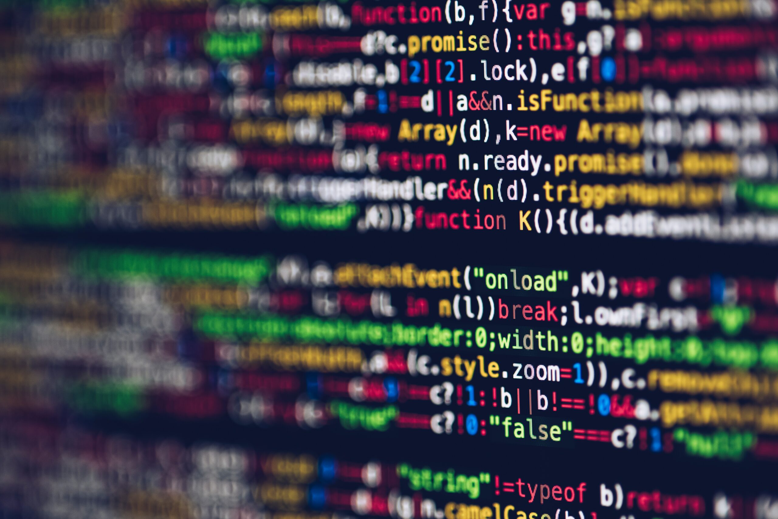 colorful lines of code on screen