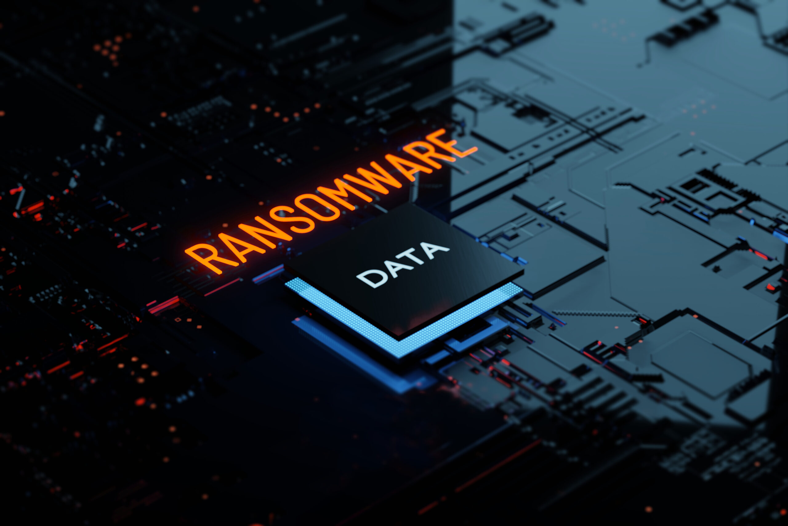 ransomware representation with microchip